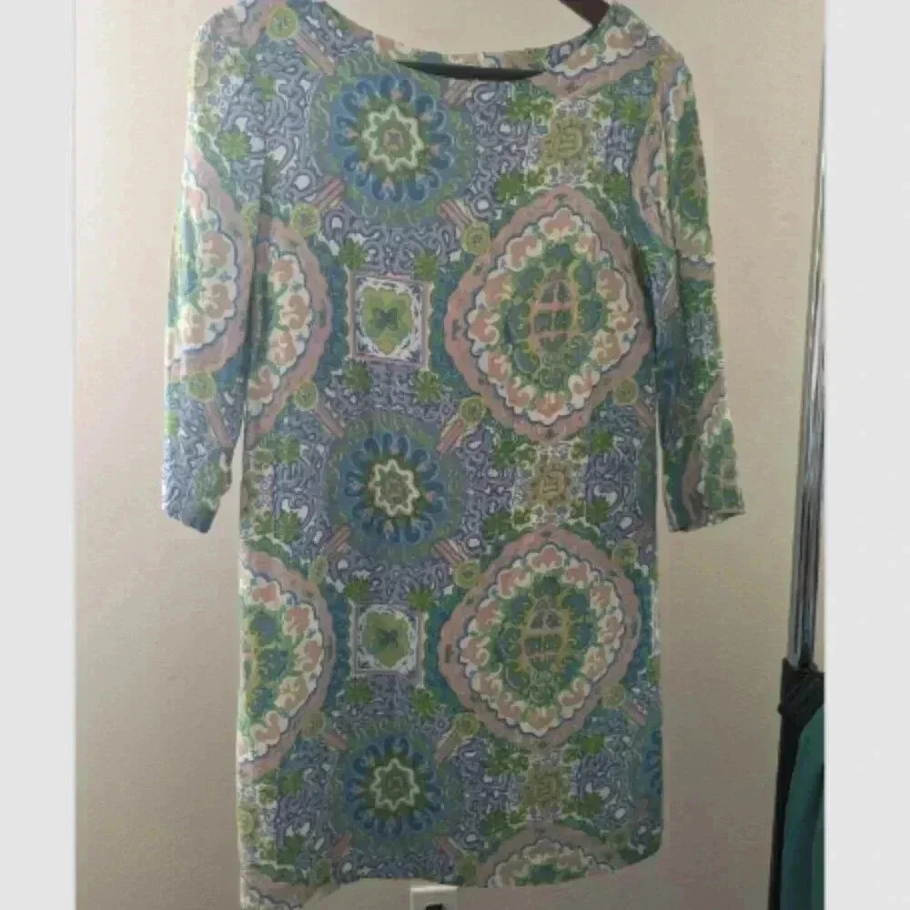 Tommy Hilfiger Women's Pastel 3/4 Sleeve Floral Paisley Print Dress Size S